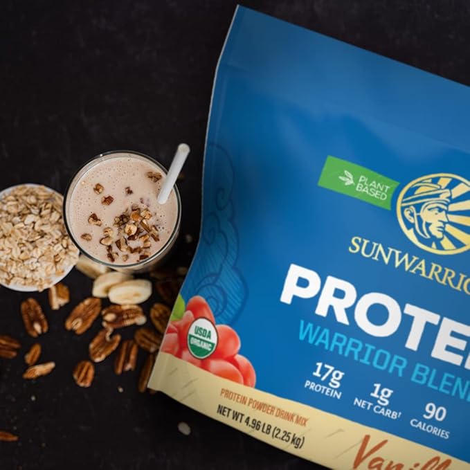 Organic Plant Based Protein Powder | Vegan Organic Protein Powder Vanilla Flavored with BCAA Amino