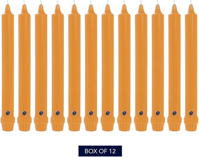 Colonial Candle Unscented Taper Candle, Classic Collection, Caramel, 10 in, Pack of 12 - Up to 8