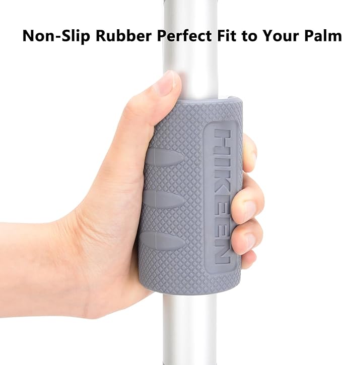 Hikeen Thick Bar Dumbbell Grips,Non Slip Hard Rubber Barbell Grips,Grips for Weight Lifting, Muscle