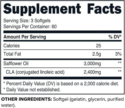 Primaforce CLA 2400 mg per Serving (180 softgels) - Max CLA - for Men and Women, Non-Stimulating