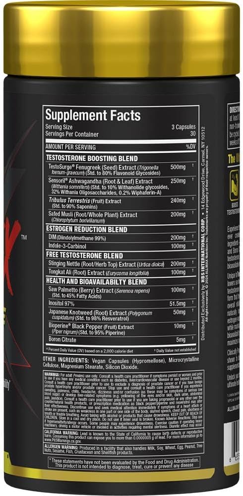 ALLMAX Nutrition TESTOFX Xtreme Testosterone Booster for Men, Tribulus Terrestris, Ashwagandha