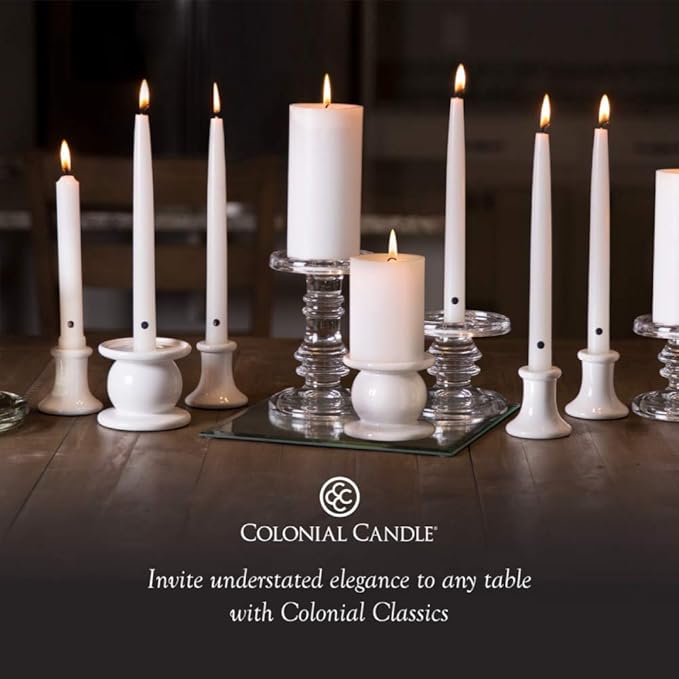 Colonial Candle Unscented Taper Candle, Handipt Collection, Pumpkin, 10 in, Pack of 12 - Up to 8