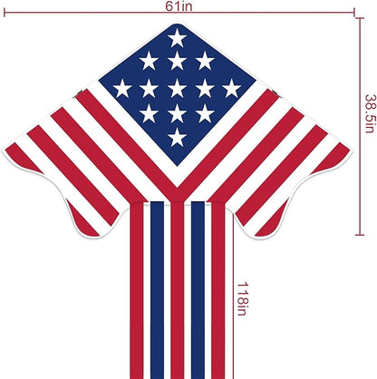 Delta Kite for Kids & Adults - Easy to Fly Large Single Line Beach Kite with 300ft String Handle