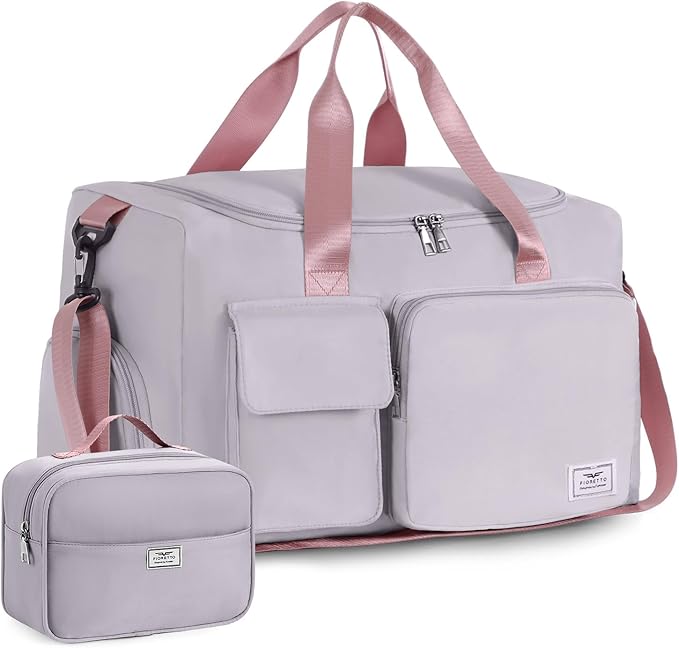 FIORETTO Women's Gym Duffle Bag with Shoes Compartment, 37L Capacity, Ideal for Travel, Gym
