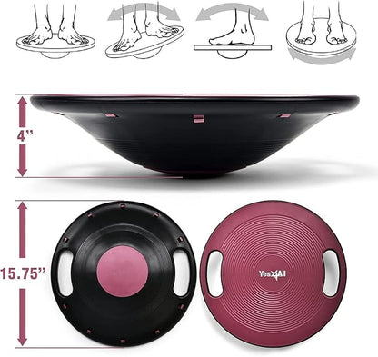 Yes4All Upgraded Wobble Balance Board, 16.34" TPE Non-slip, Stability Board for Home Gym, Standing