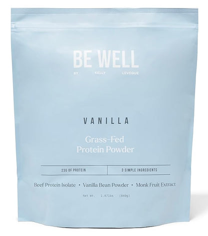 Be Well by Kelly Vanilla Grass-Fed Beef Protein Powder, 23G of Protein & Zero Carbs (3 Ingredients