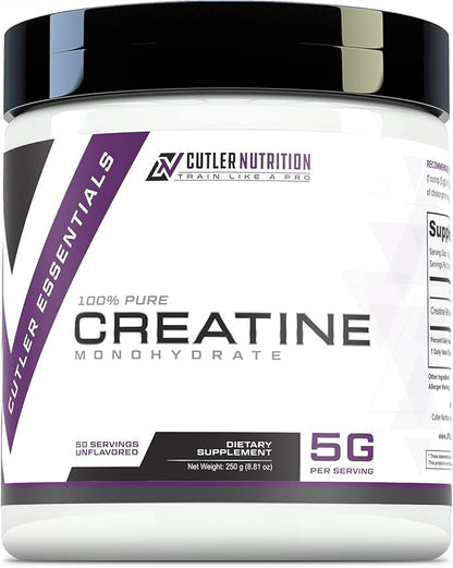Cutler Nutrition Pure Creatine Monohydrate - 5g Per Serving 50 Servings - Premium Muscle Builder