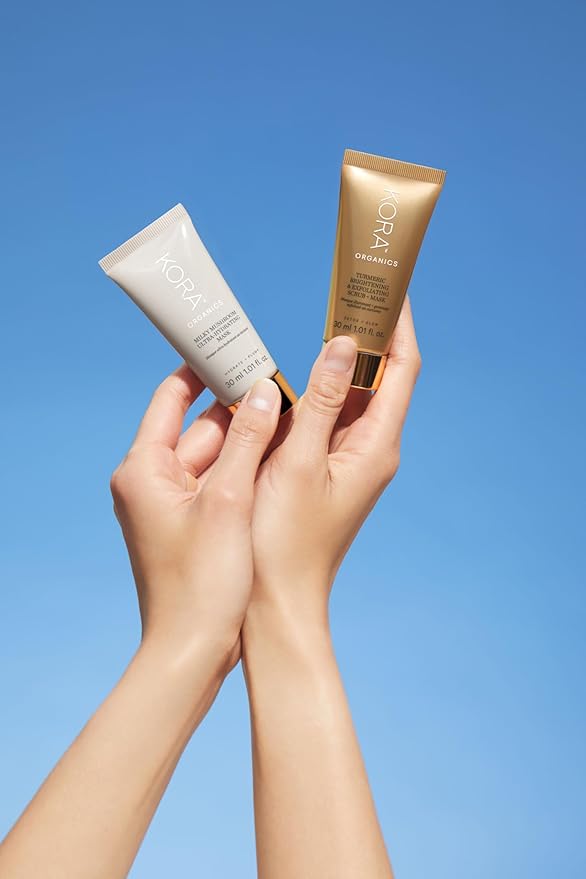 KORA Organics Turmeric Brightening & Exfoliating Mask, Multi-Use Facial Scrub, Polish & Illuminate