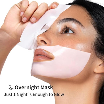 Low Molecular Weight Collagen Overnight Hydrogel Mask, Enhances Skin Elasticity, Reduces Pores