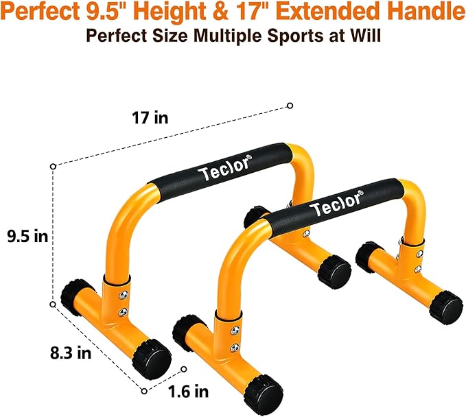 Push Up Bar, Parallettes Bars For L-sit & Dip, Heavy-Duty No Wobbling Parallel Bars Stand For