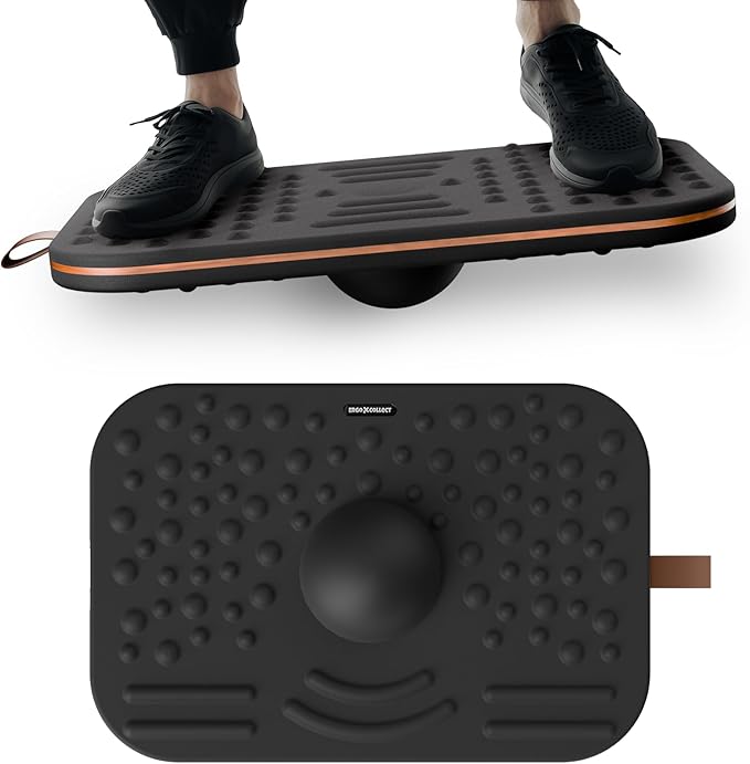 360-Degree Wobble Balance Board for Adults - 2-in-1 Dual-Sided Anti-Fatigue Mat & Stability Trainer