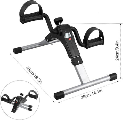 Folding Pedal Exerciser, Mini Under Desk Bike - Portable Foot Hand Cycle Peddler Machine Bicycle