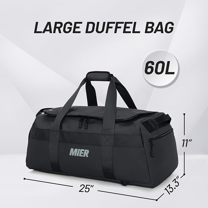 MIER Gym Bag for Men Large Duffel Backpack with Shoe Compartment, 60L Convertible Duffle Bags
