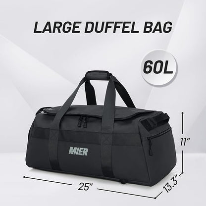 MIER Gym Bag for Men Large Duffel Backpack with Shoe Compartment, 60L Convertible Duffle Bags