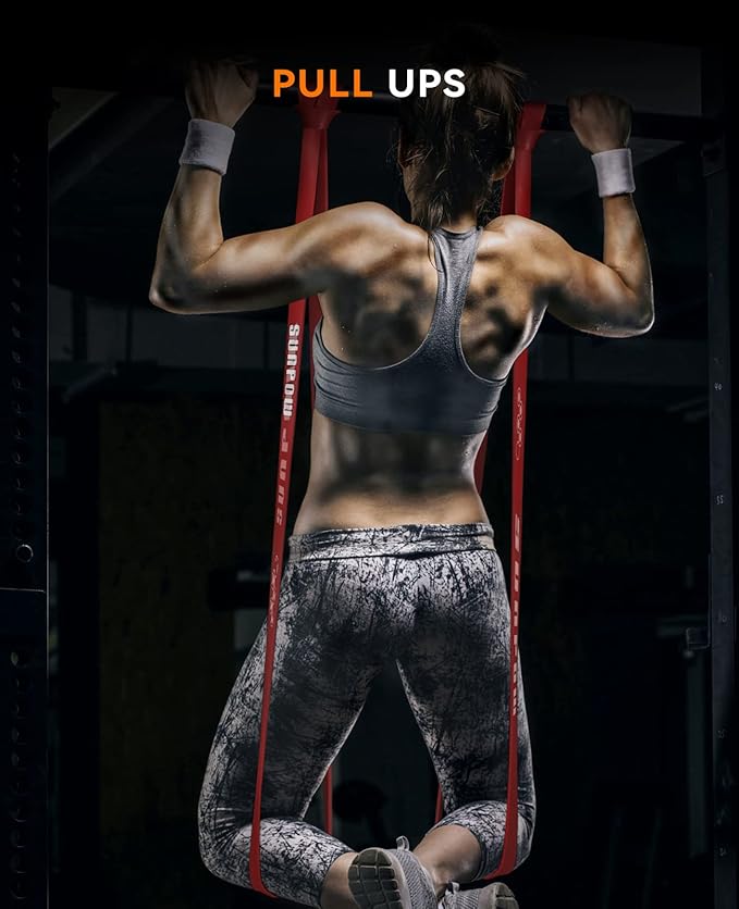 SUNPOW Pull Up Assistance Bands - Set of 5 Resistance Heavy Duty Workout Exercise Stretch Fitness
