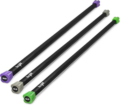 Yes4All Total Body Workout Weighted Bar, Resistance Band Bar, Racks for Strength Training, Exercise
