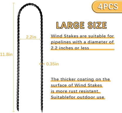 12" Trampoline Stake Anchors high Wind u Stakes for Ground Anchor Heavy Duty Stakes Trampoline