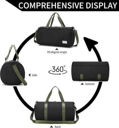 BE SMART Waterproof Mens Gym Bag with Shoe Compartment, Duffle Bags with Wet Pocket for Men