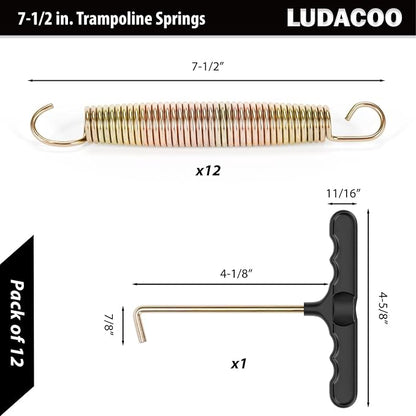 3.5"-8.5" Trampoline Springs, Heavy Duty Stainless Steel Trampoline Accessories with Swivel &