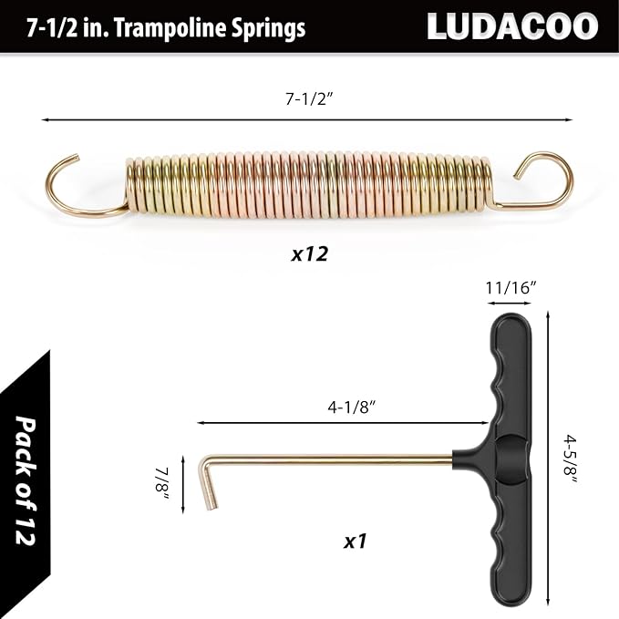 3.5"-8.5" Trampoline Springs, Heavy Duty Stainless Steel Trampoline Accessories with Swivel &
