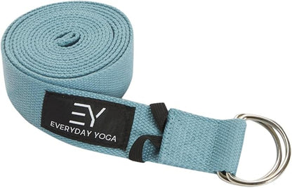 Everyday Yoga Super Strong Strap with Metal D-ring Buckle - Improve Flexibility, Stretching, and