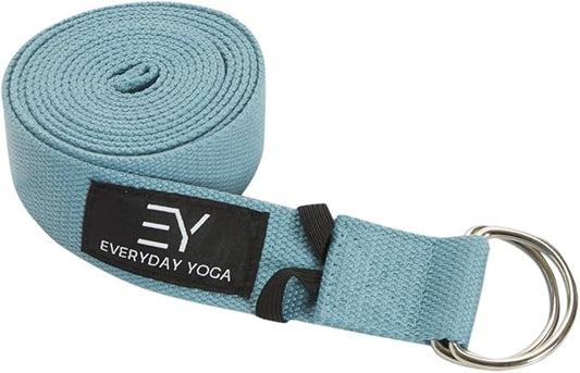 Everyday Yoga Super Strong Strap with Metal D-ring Buckle - Improve Flexibility, Stretching, and
