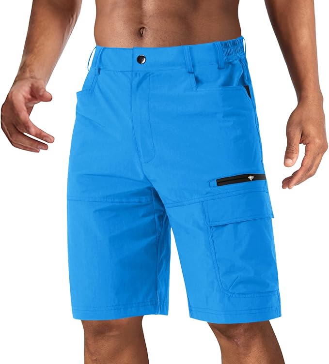 CRYSULLY Men's Hiking Cargo Shorts Outdoor Summer Lightweight Quick Dry Work Casual Shorts with 5