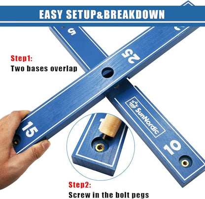 Wooden Ring Toss Game Set, Backyard Beach Camping Game with Toss Rings & Portable Carrying Bag