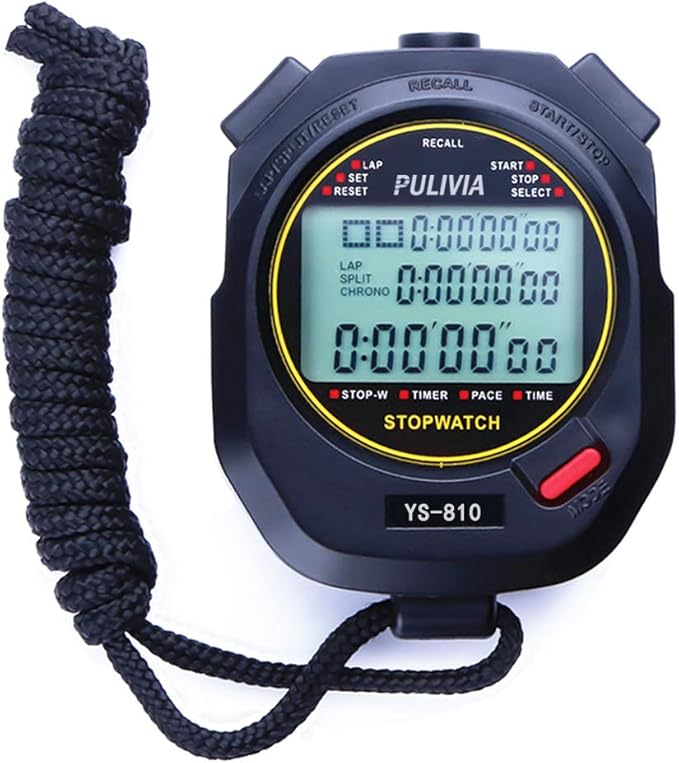Stopwatch Timer Lap Split Digital Stopwatch with Clock Calendar Alarm, Large Display Stop Watch for