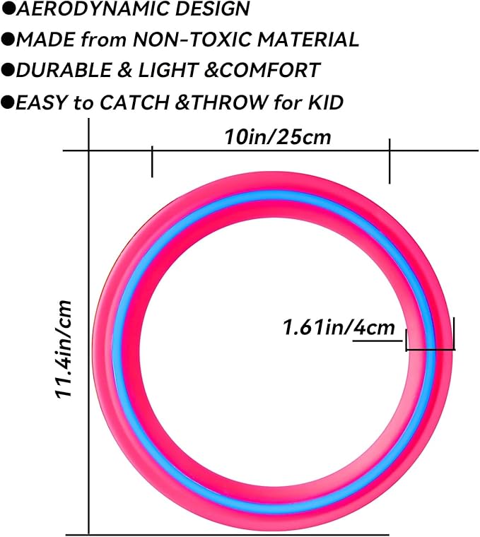 11-inch Flying Ring, 3-Piece Set. A Sports Game for Beach, Backyard, Park, and pet Interaction.