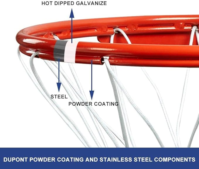 Professional 180º Heavy Duty Breakaway Basketball Rim，18 inch Single Spring Flex Rim Goal