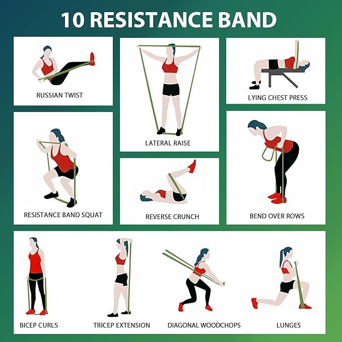 LEEKEY Resistance Bands Set for Pull-Up Assistance & Full-Body Training, Multi-Level Exercise Bands