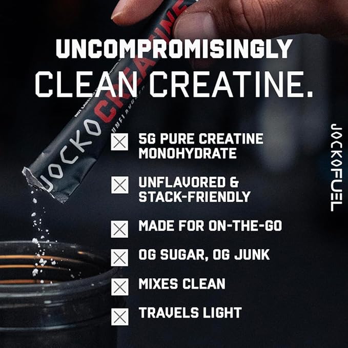 Jocko Fuel Creatine Stick Packs - Creatine Monohydrate Powder Travel Packs for Men & Women
