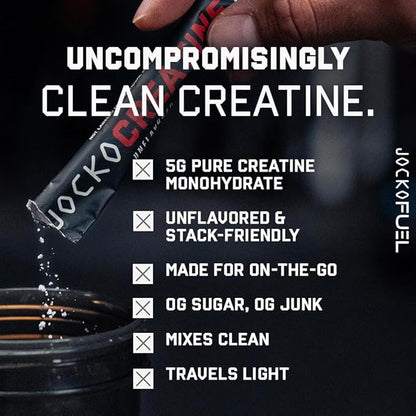 Jocko Fuel Creatine Stick Packs - Creatine Monohydrate Powder Travel Packs for Men & Women