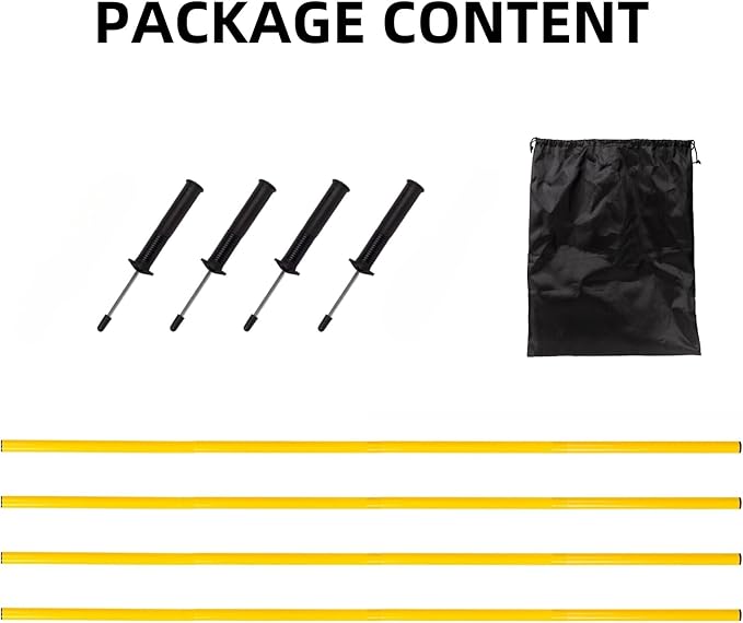 4 Pcs 5FT Agility Training Poles for Soccer,Basketball,Football,Dog,Horse Training-Adjustable Speed