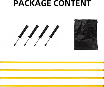 4 Pcs 5FT Agility Training Poles for Soccer,Basketball,Football,Dog,Horse Training-Adjustable Speed