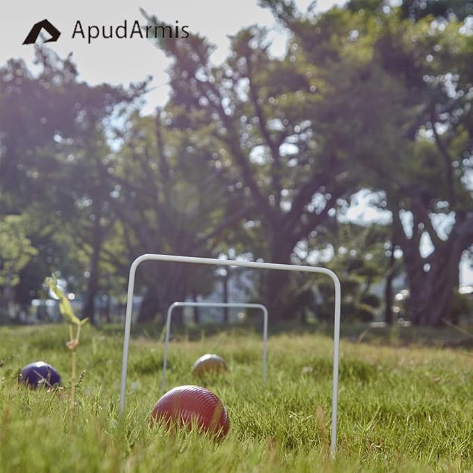 ApudArmis Universal Croquet Wickets Standard Size, Set of 9 White Square Arrow Wickets Rplacement
