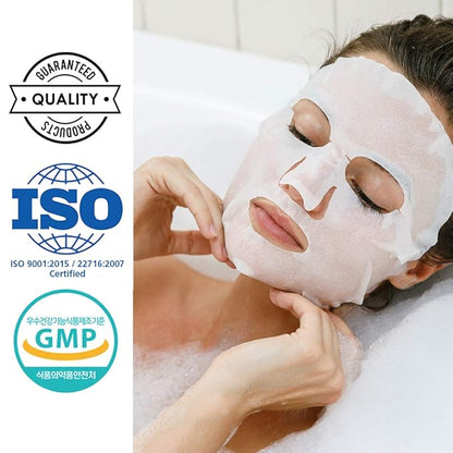 DERMAL Korean Collagen Face Mask ??Hydrating & Soothing Sheet Mask with Panthenol ??Hypoallergenic