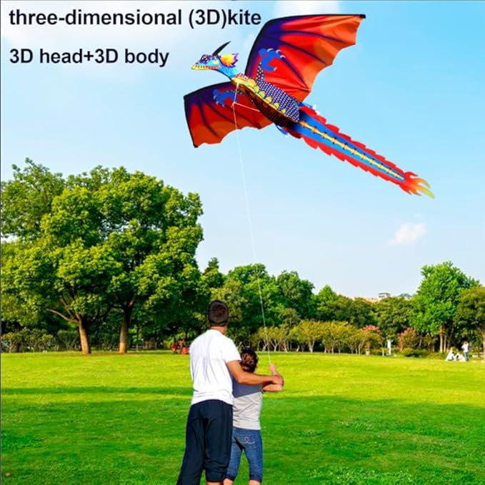 HENGDA KITE-Upgrade Classical Dragon Kite Stereoscopic Dragon Kites for Kids & Adults Easy to Fly