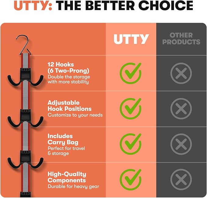 UTTY Hanging Multipurpose Portable Hockey Drying Rack - Durable Gear Keeper & Sports Equipment