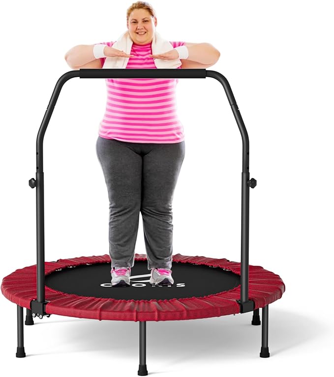 CLORIS 40in Folding Trampoline Mini Trampoline Rebounder Trampoline for Adults Fitness Trampoline