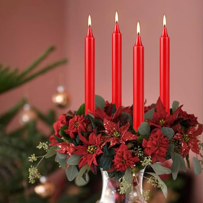 Set of 20 Red Candles ?“Spell Chime Candles for Christmas,Household, Wedding, Rituals, Prayer