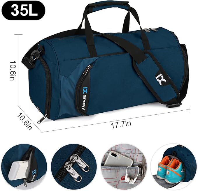 INOXTO Small Sports Gym Bag，Travel Duffel Bag with Dry Wet Pocket and Shoes Compartment for Women