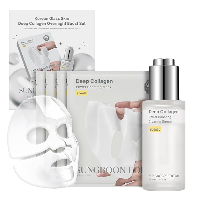 SUNGBOON EDITOR Deep Collagen Boost Set | Collagen Face Mask & Serum for Face, Real collagen