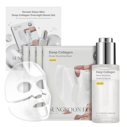 SUNGBOON EDITOR Deep Collagen Boost Set | Collagen Face Mask & Serum for Face, Real collagen