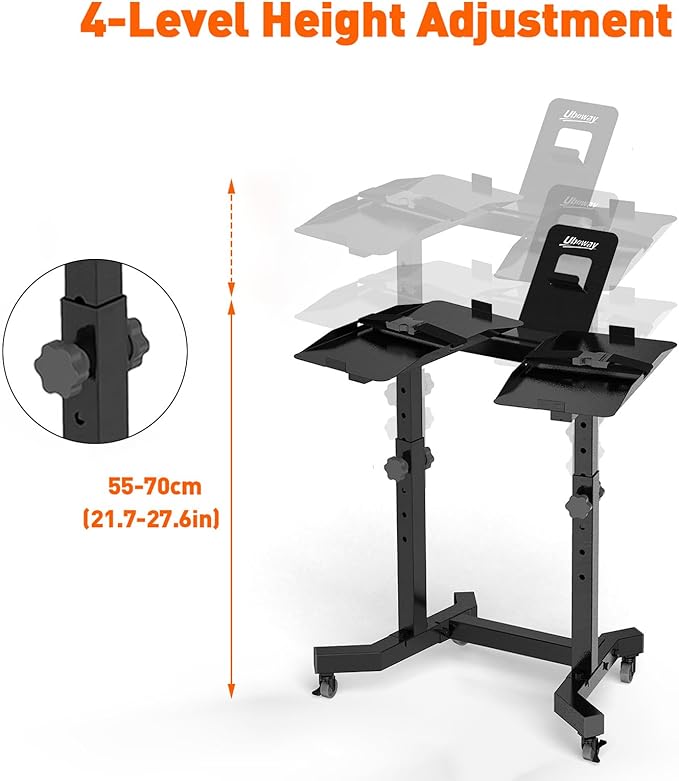 Adjustable Dumbbell Stand - Uboway Weight Stand with 4 Level Height Adjustment, Dumbbell Weight