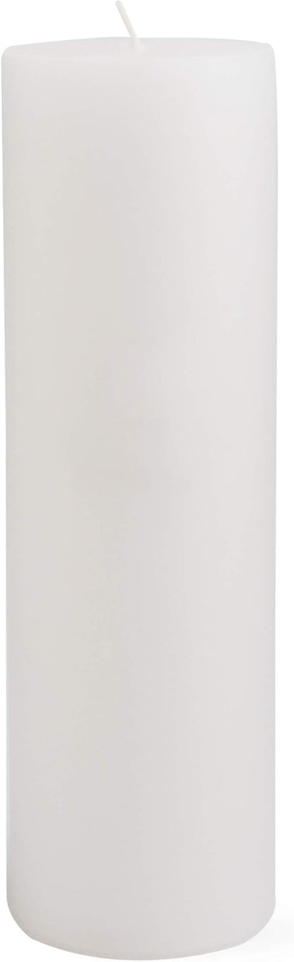 TAG Chapel 3X10 White Pillar Paraffin Wax Candle Unscented Drip-Free Long Burning 145 Hours for