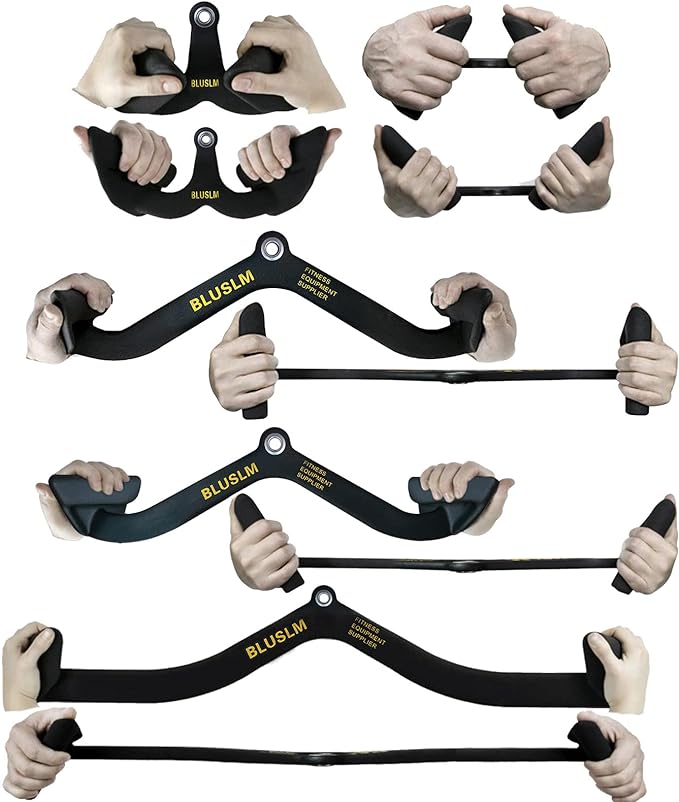LAT Pull Down Bar for Cable Machine, LAT Pulldown Attachments T Bar V Bar Cable Attachment, Back