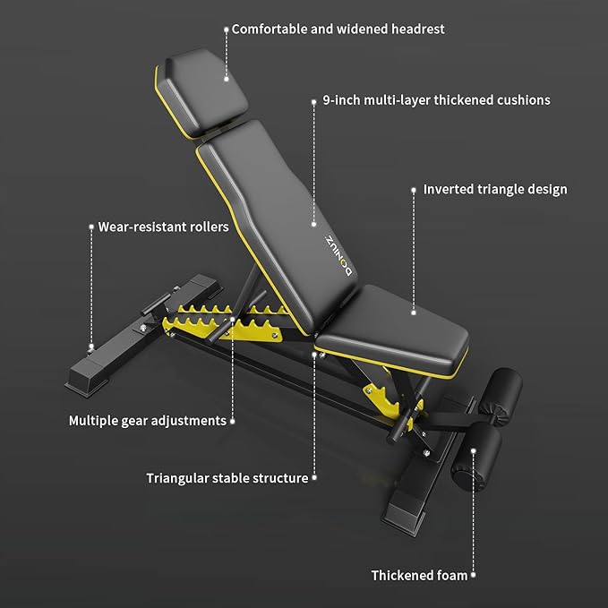 Heavy Duty Bench Adjustable Workout Bench Press Set for Home Gym Strength Training