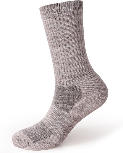 EnerWear 4 Pack Women's Merino Wool Outdoor Hiking Trail Crew Sock